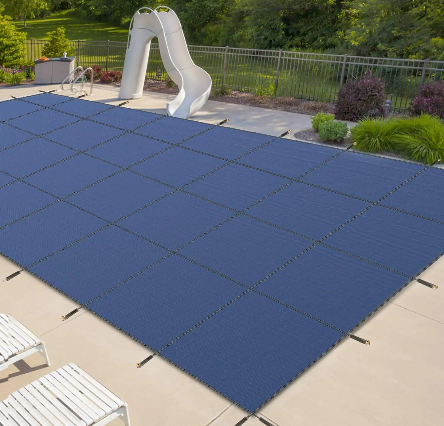 Twister Heavy Duty Inground Pool Cover For Rectangular Pool 500 Lb Capacity UV Resistant Debris Leaf Proof Easy Assembly
