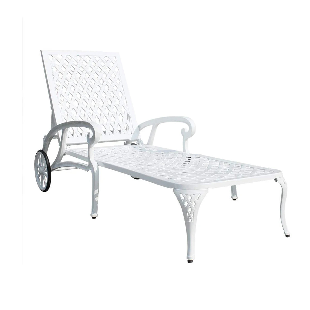 TWISTER.CK Cast Aluminum Lounge Chair Adjustable Reclining Backrest And Wheels