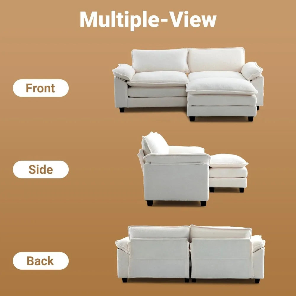 L-Shaped Convertible Sectional Sofa for Living Room