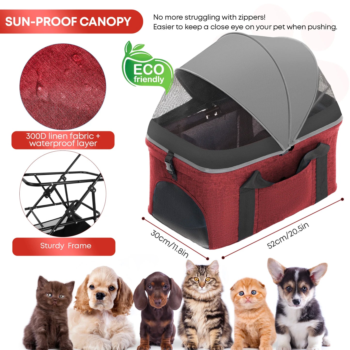 CHIHUAHUA Lightweight Foldable Pet Stroller For Small Dogs