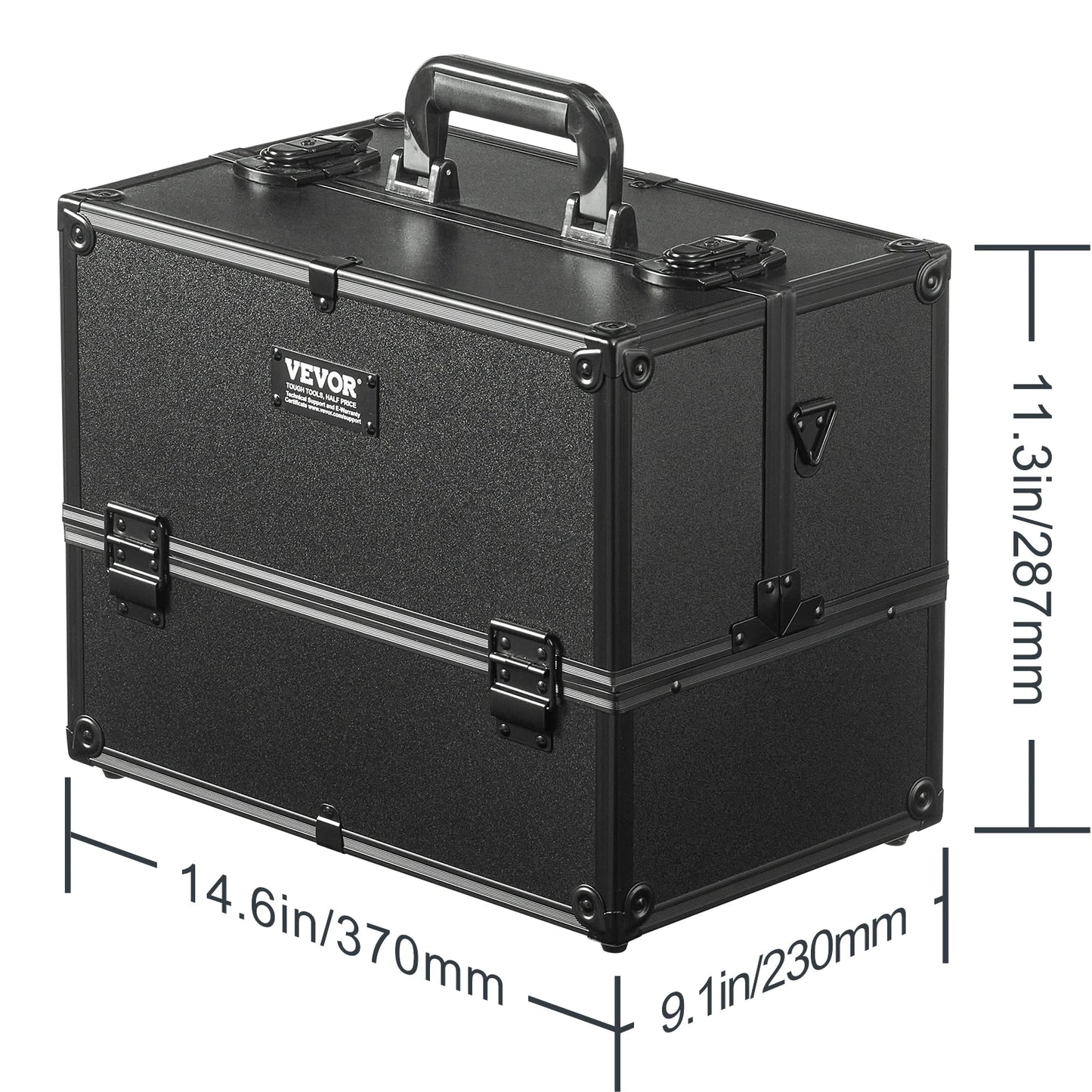 SucceBuy Professional Makeup Train Case With Aluminum Frame And Legs