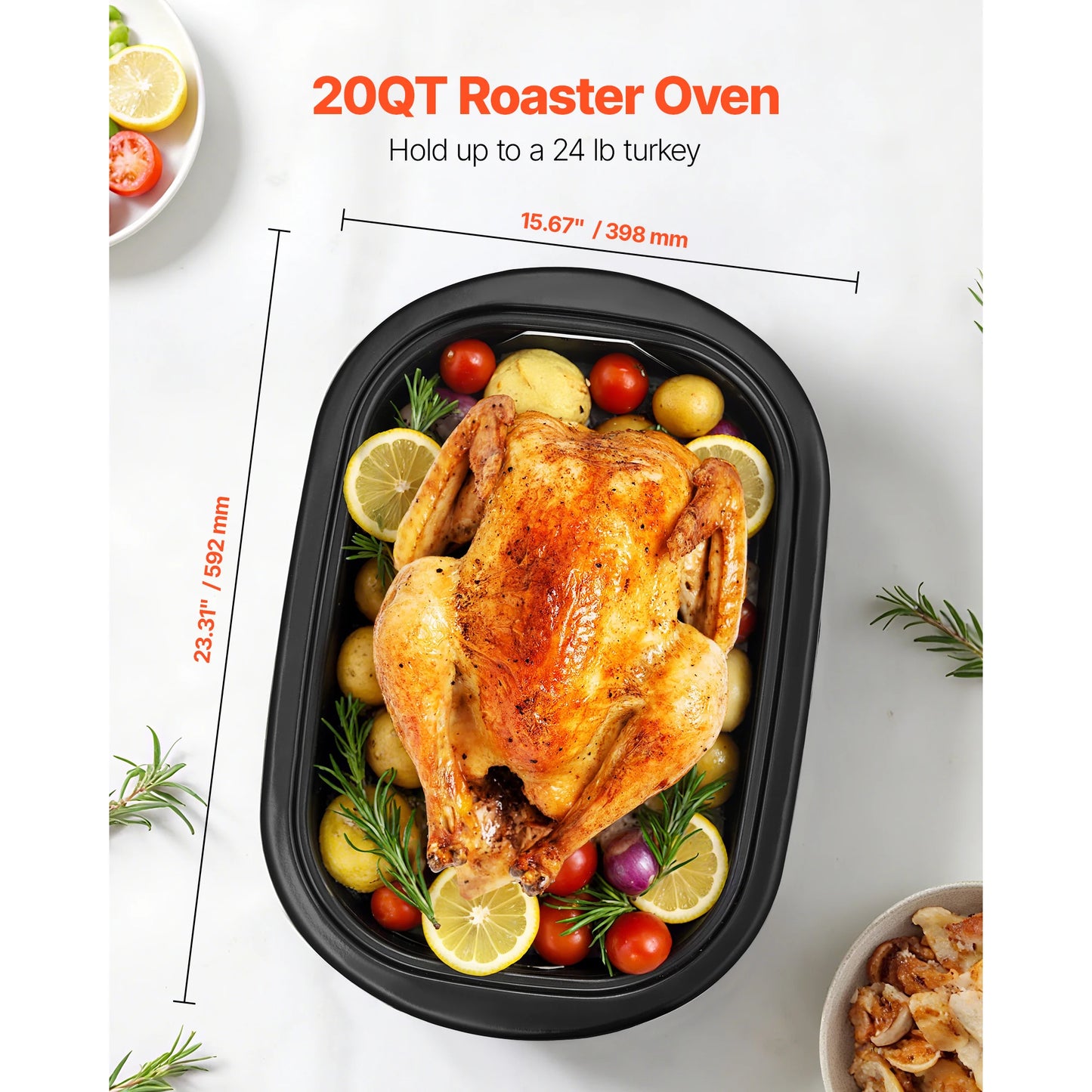 SucceBuy Electric Roaster Oven Roasting Pan With Adjustable Temperature Defrost And Warm Function For Home Cooks