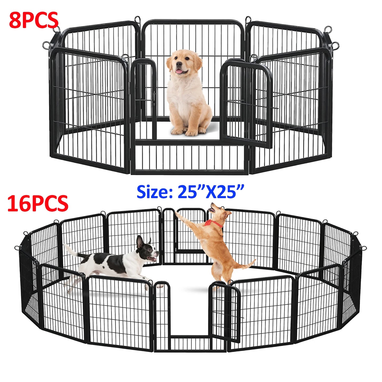 Dog Playpen With Door Foldable Heavy Duty Metal Fence For Indoor Outdoor Use Ideal For Dog Owners RV Camping