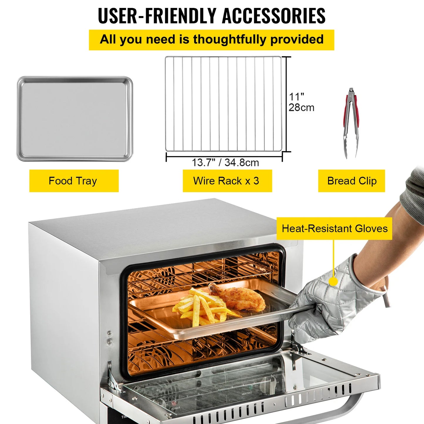 SucceBuy Electric Oven Convection Multifunction Commercial Countertop 21L For Home Chefs And Small Eateries Versatile