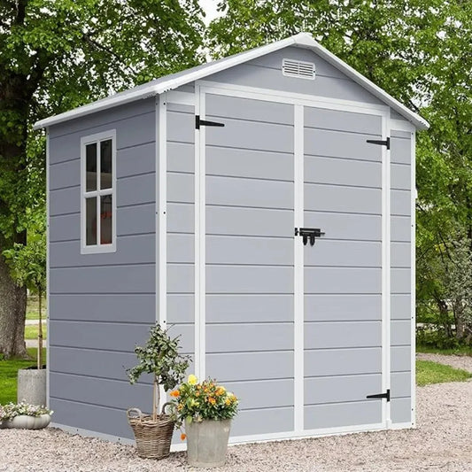 Outdoor Resin Storage Shed With Floor And Lockable Door