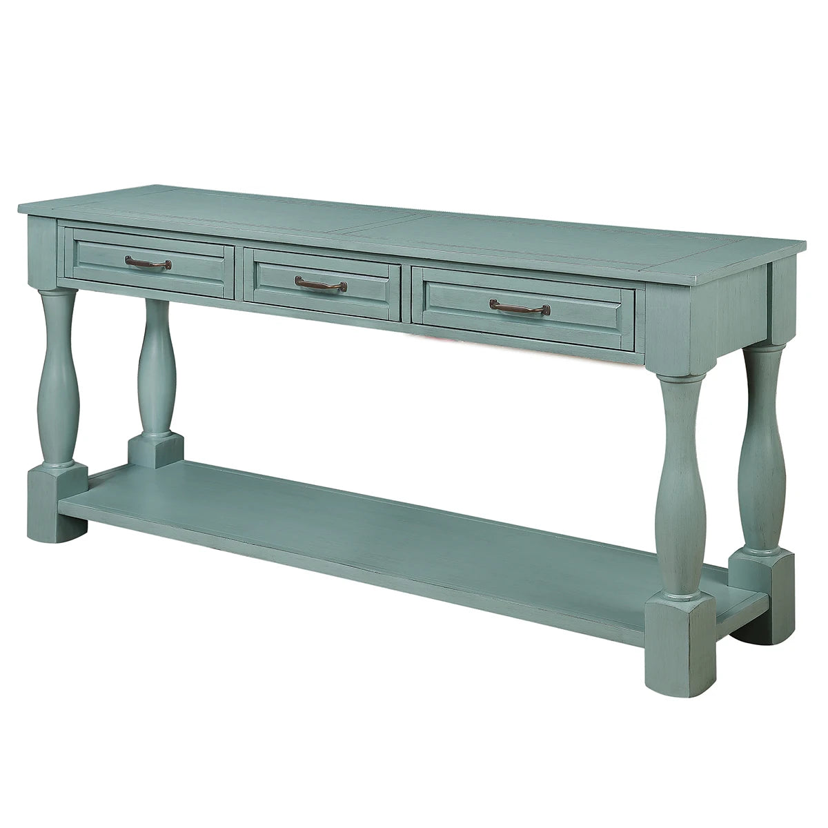 TWISTER.CK Wood Console Table With Premium Solid Wood Frame And 3 Drawers For Entryways And Hallways