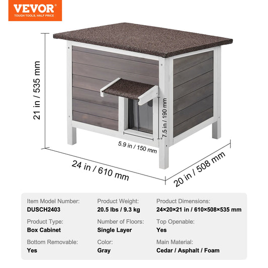 SucceBuy Outdoor Cat House Weatherproof Shelter With Foam Insulation
