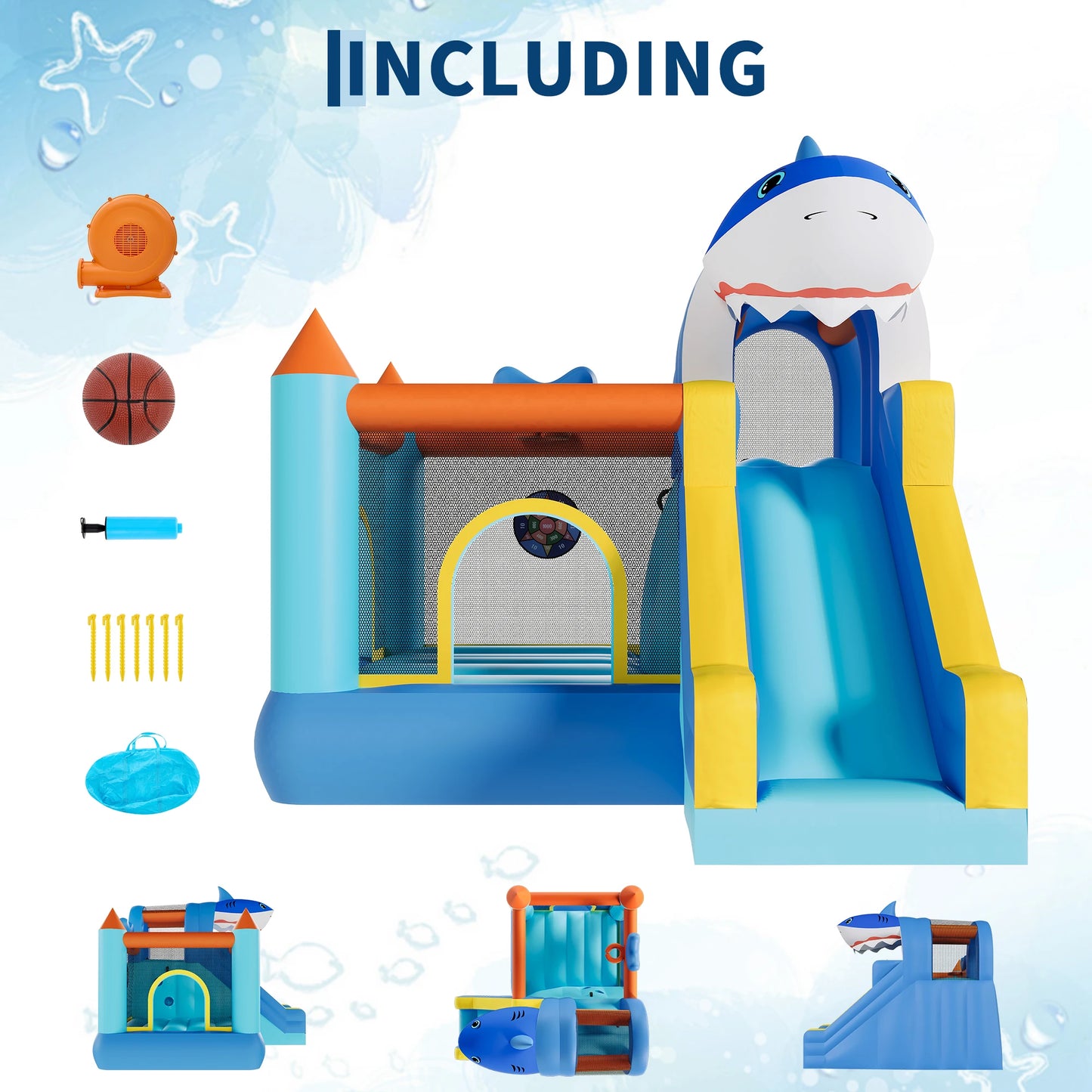 TWISTER.CK Inflatable Bounce House For Kids With Slide And Air Blower All In One Backyard Fun Center Ages 0 To 12