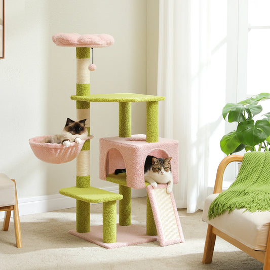 PAWZ Road Flower Cat Tree Multi Level Tower With Sisal Scratching Posts For Indoor Small And Medium Cats Top Perch