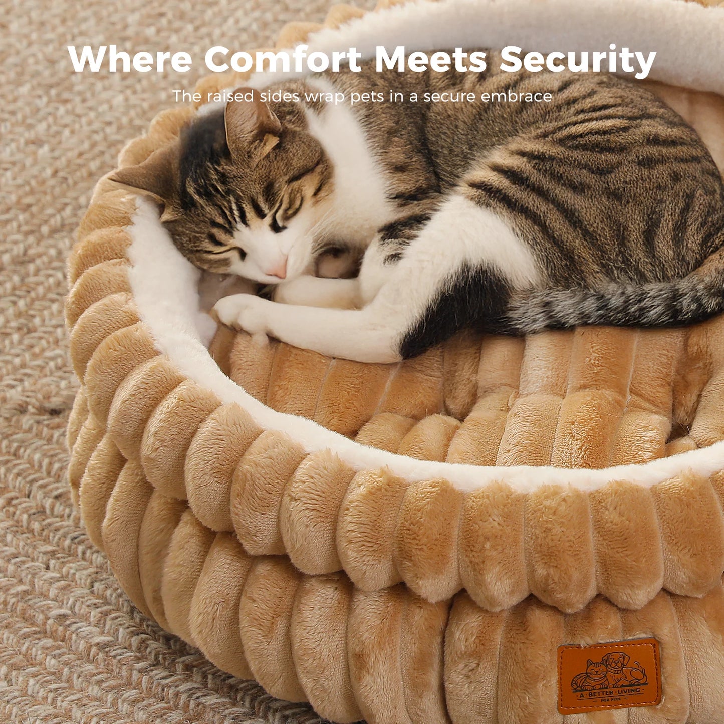 PAWZ Road Round Washable Pet Bed For Medium Dogs And Indoor Cats With Anti Slip Bottom All Season Comfort