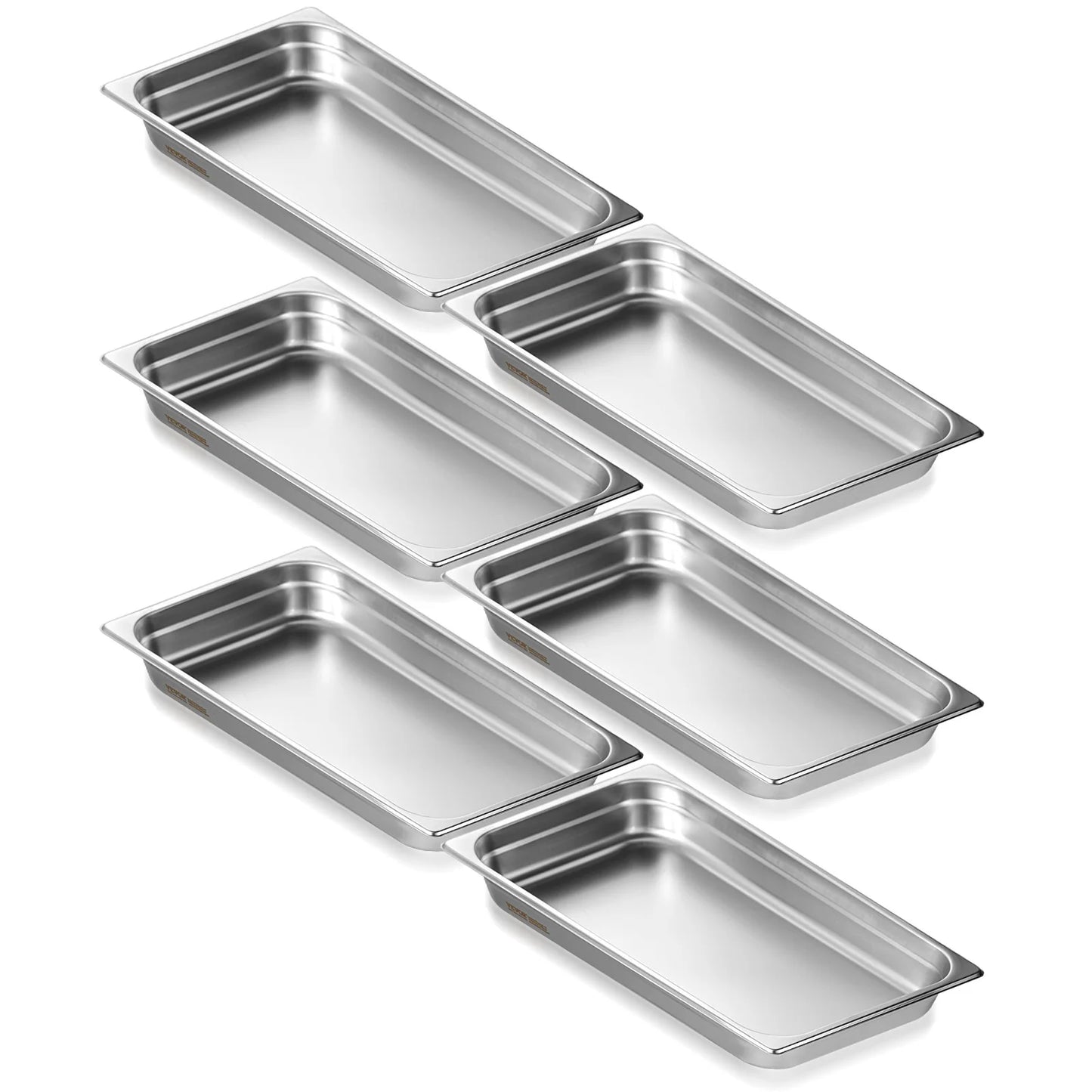 SucceBuy 6Pack Buffet Chafing Dishes Deep 2.5 to 6 Inch Stainless Steel Steam Table Pans for Caterers and Restaurants