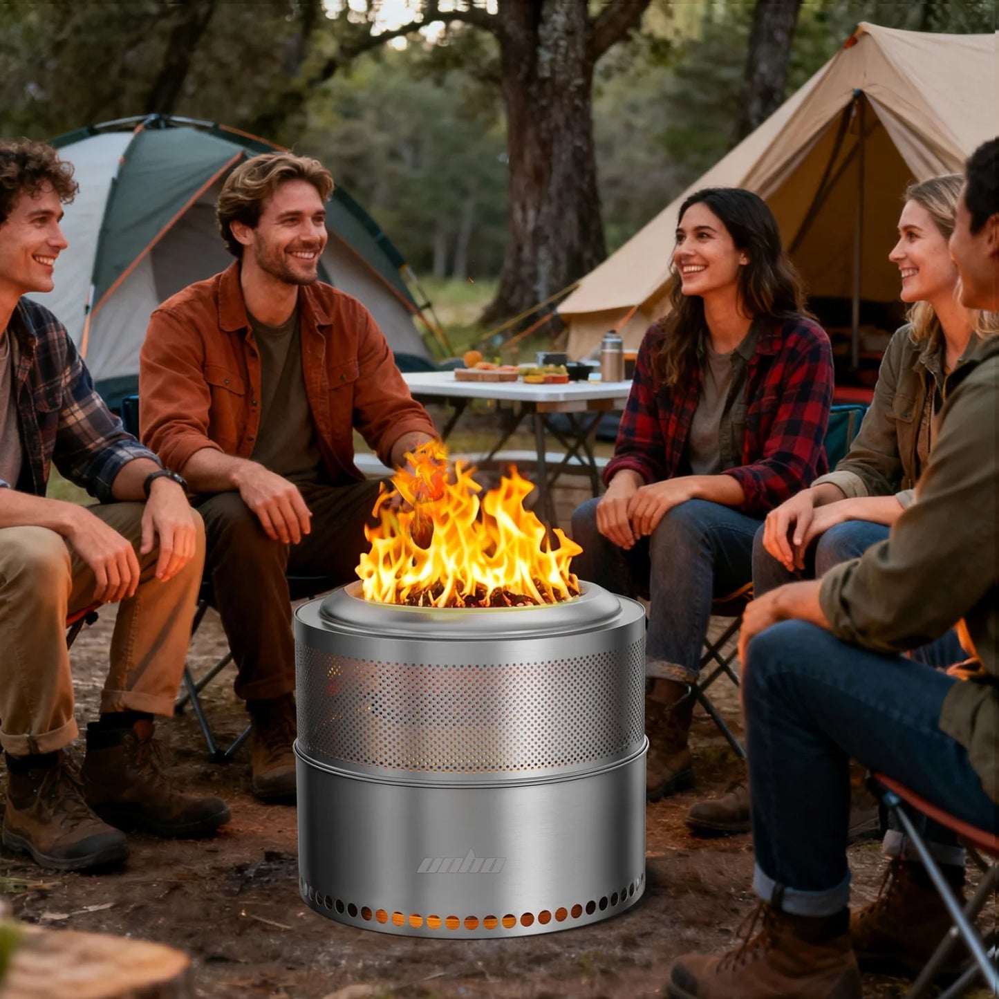 Smokeless Fire Pit with Bag Portable Stainless Steel Wood Burner