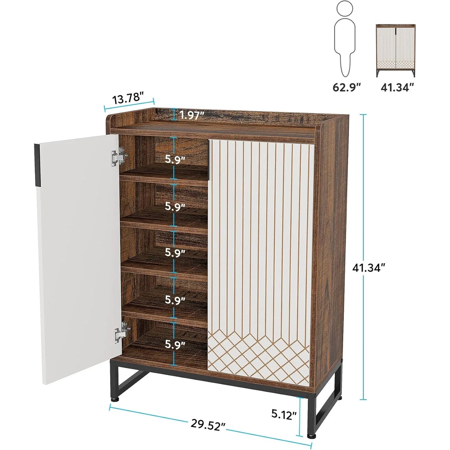 Little Tree 5 Tier Shoe Cabinet Organizer For Entryway