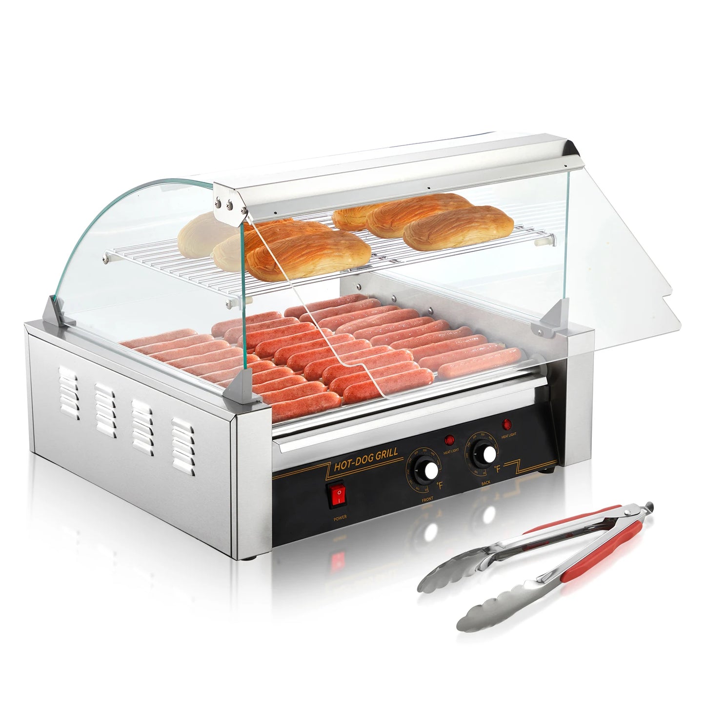 SucceBuy Commercial Hot Dog Roller Durable Electric Sausage Maker For Camping Parties Home Use 110V Steel