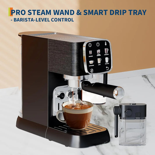 Acekool 20Bar Fully Automatic Espresso Machine With Auto Milk Frother And Touchscreen Control For Home Baristas
