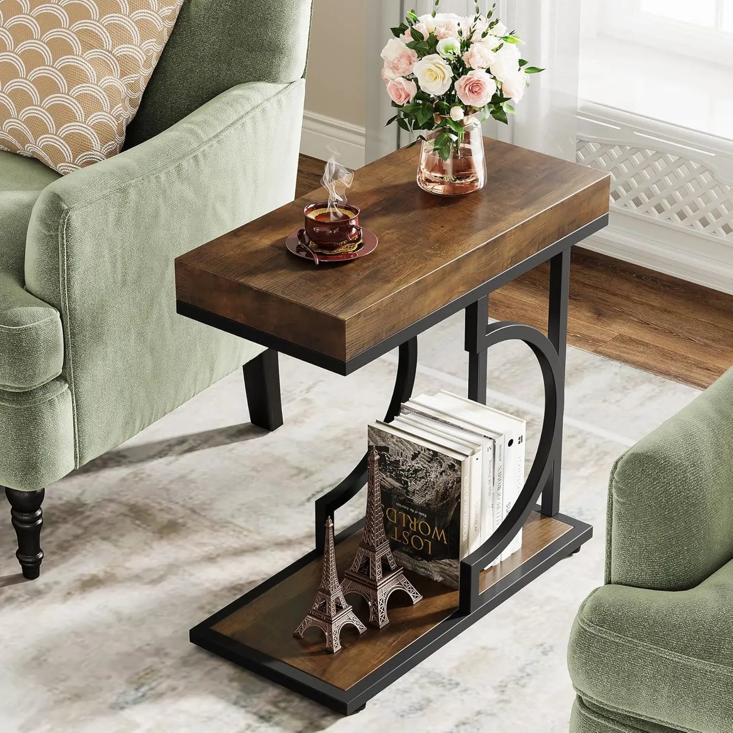 Little Tree C Shaped End Table Modern Bedside Sofa Table
