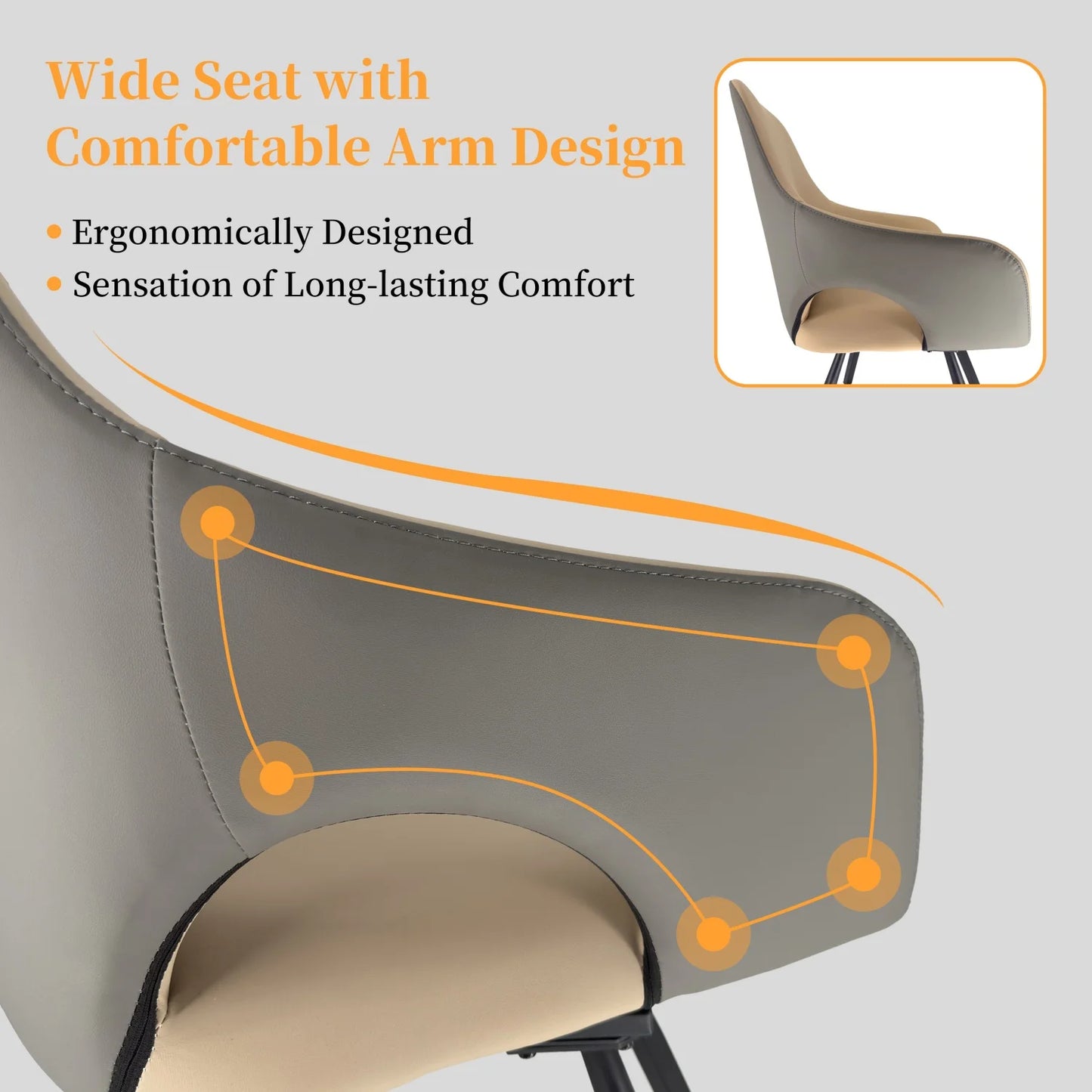 Swivel Dining Chair Set Of 2 Microfiber Leather Armchairs