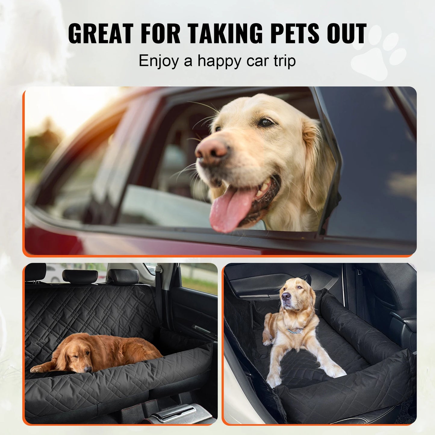 SucceBuy Dog Car Seat Waterproof Booster With Clip On Leash