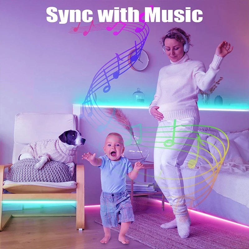 RGB LED Strip Lights 5050 With Bluetooth App Control 12V