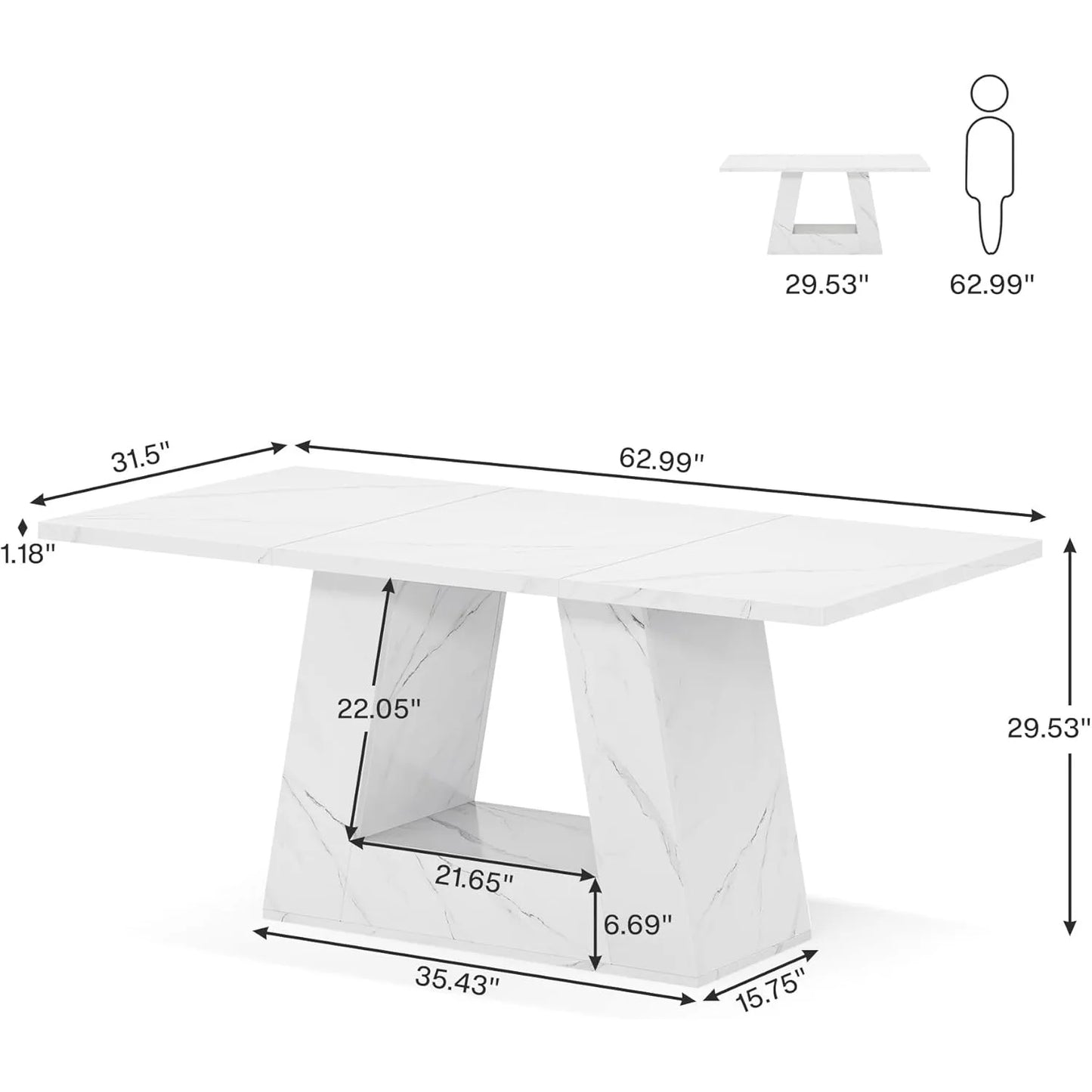 LITTLE TREE Rectangular Dining Table for Four to Six