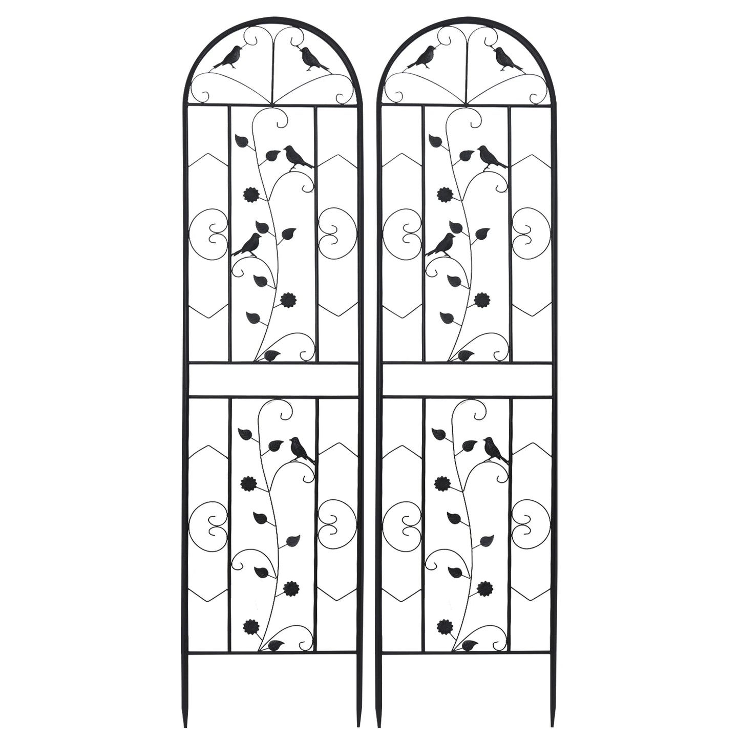 Metal Garden Trellis Fence Two Pack For Outdoor Anti Rust Climbing Plants