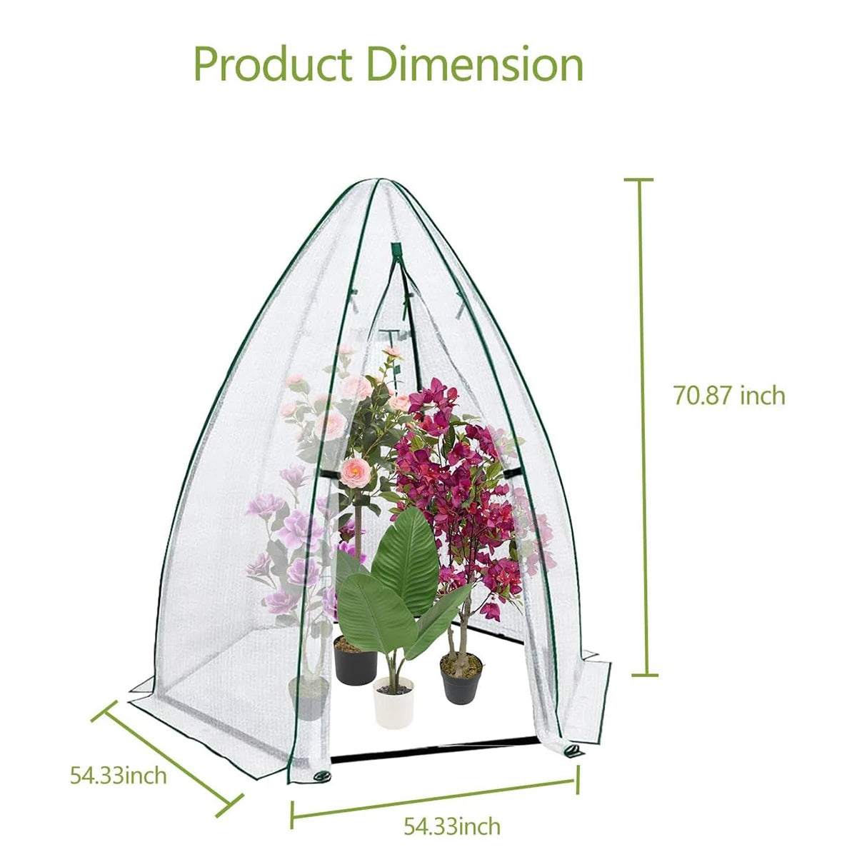 Twister.CK Heavy Duty Metal Frame Greenhouse With Zipper Door Portable Garden Shelter For Home Gardeners