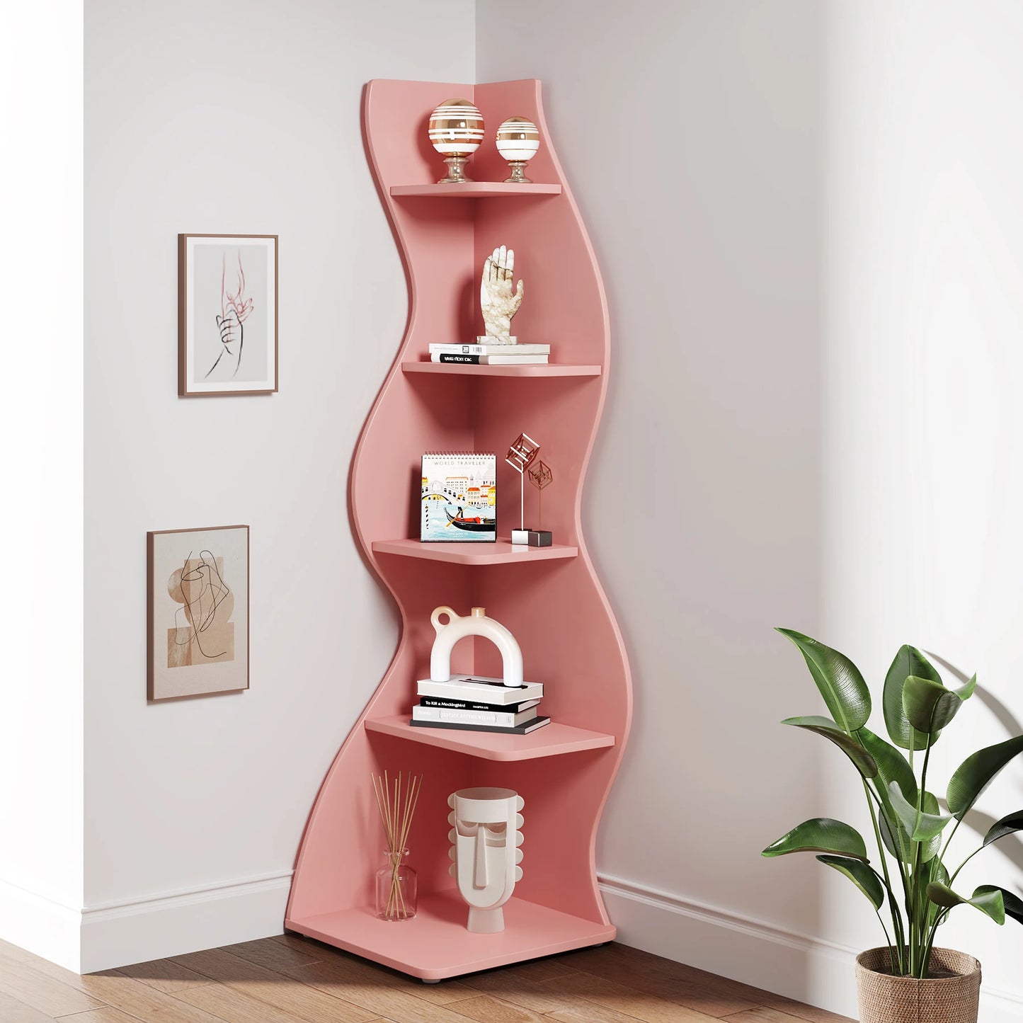 Little Tree Corner Shelf Modern Wall Bookshelf Plant Stand