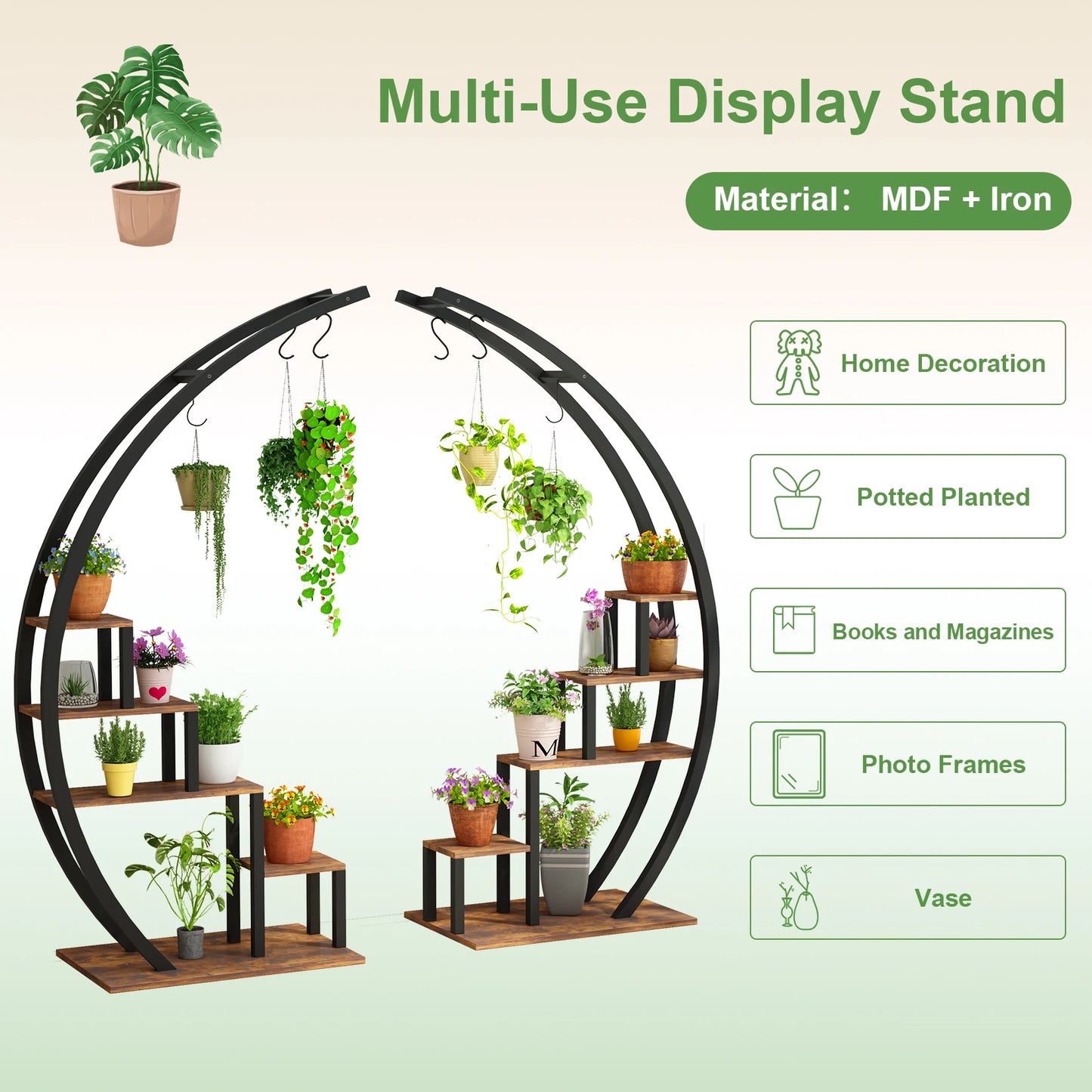 TWISTER.CK 5 Tier Metal Plant Stand Indoor Pack Of 2