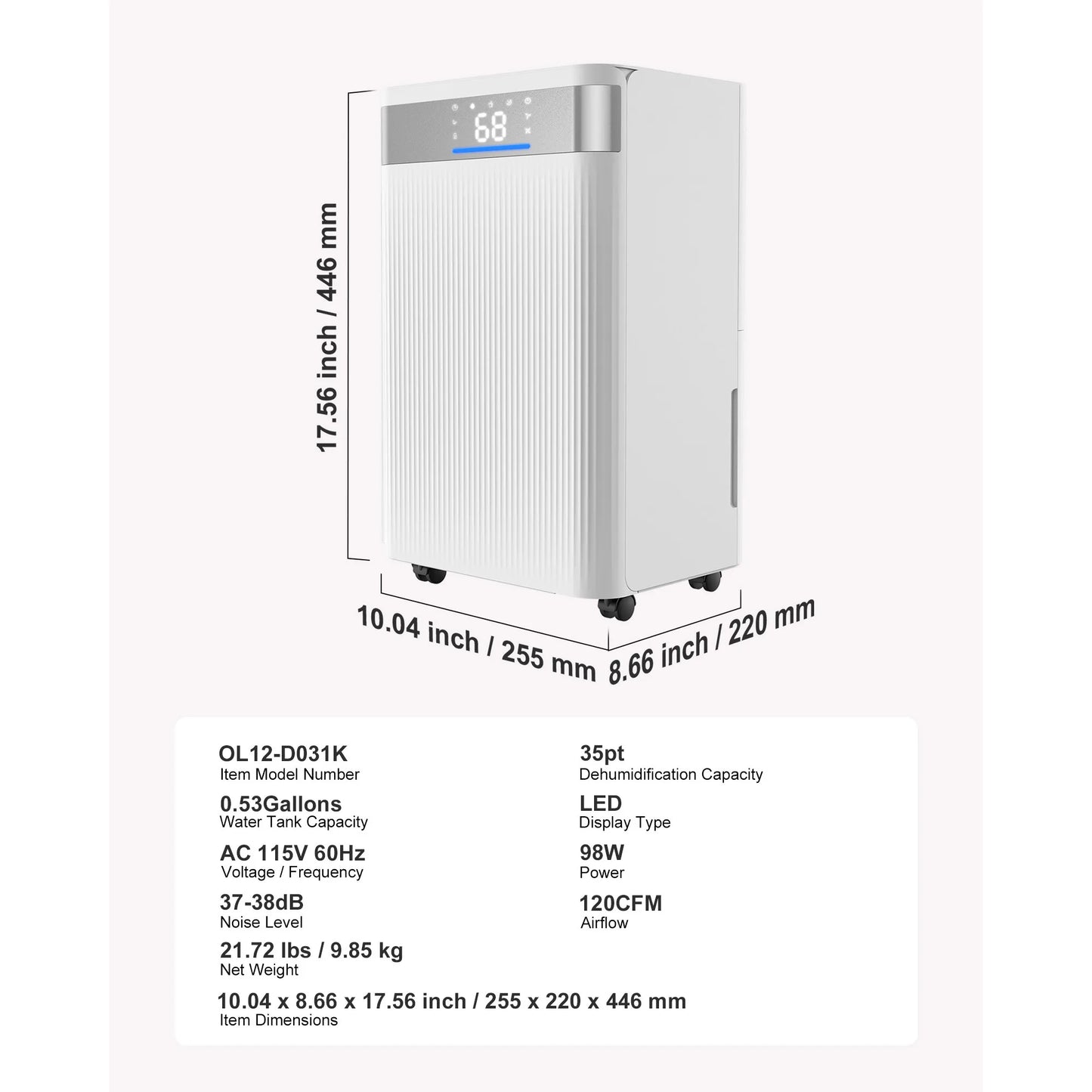 SucceBuy 52 Pint Dehumidifier For Home And Basement With Drain Hose Smart Humidity Control Low Noise