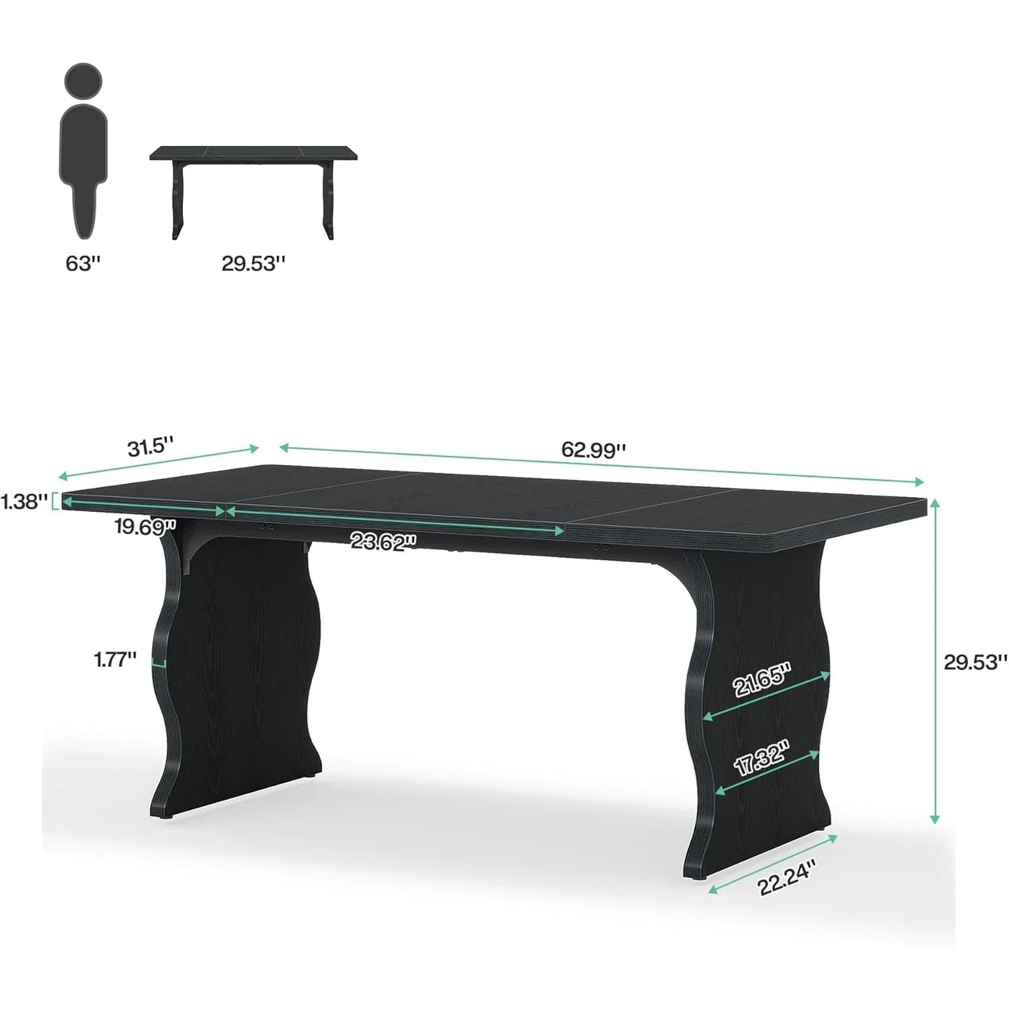 Little Tree Modern Farmhouse Dining Table For Kitchen