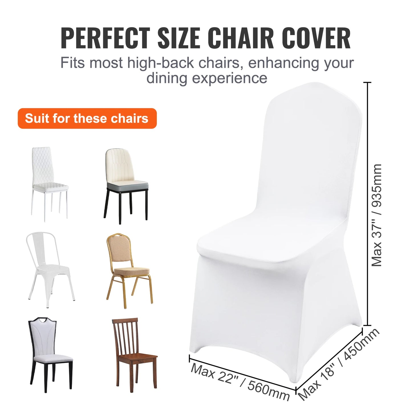 SucceBuy Stretch Spandex Chair Covers Universal Fitted Slipcovers