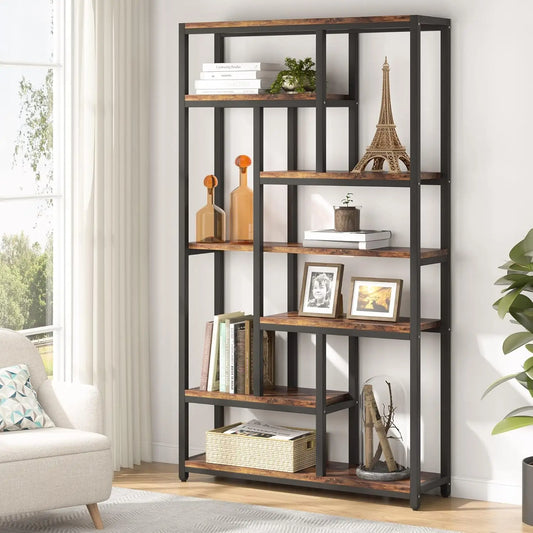 Little Tree Extra Tall 7-Tier Industrial Bookshelf