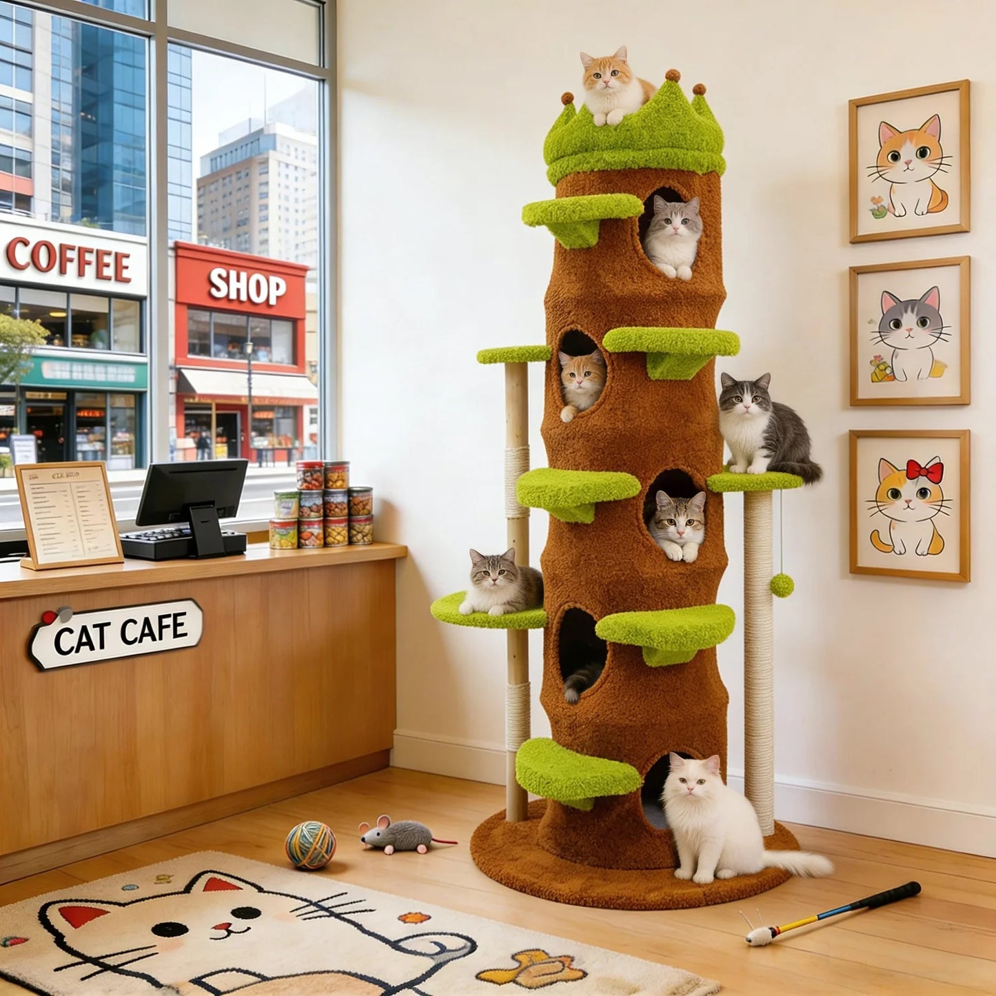 BINGOPAW Heavy Duty Cat Tree With Plush Cave