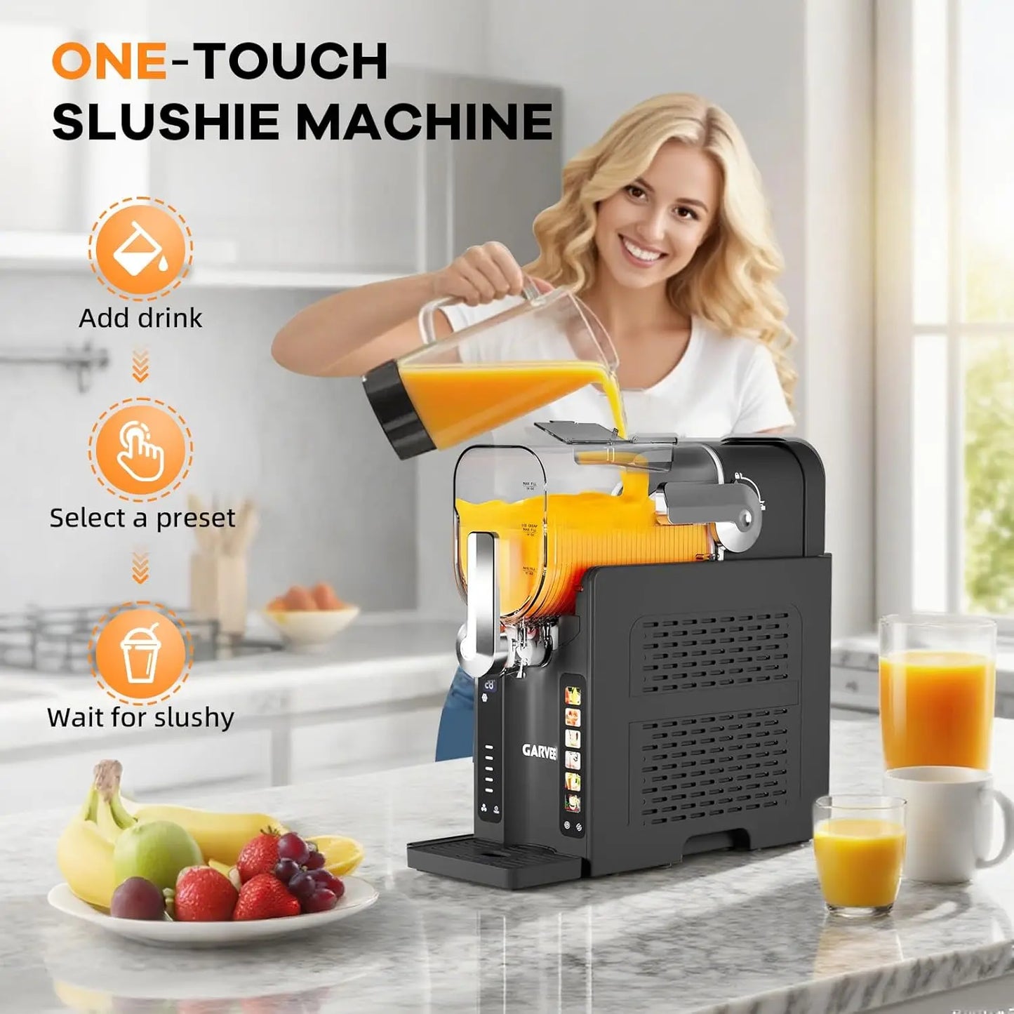 Acekool Slushie Machine for Home No Ice Needed LED Display