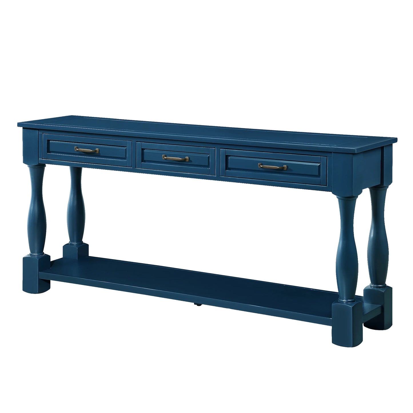 TWISTER.CK Wood Console Table With Premium Solid Wood Frame And 3 Drawers For Entryways And Hallways