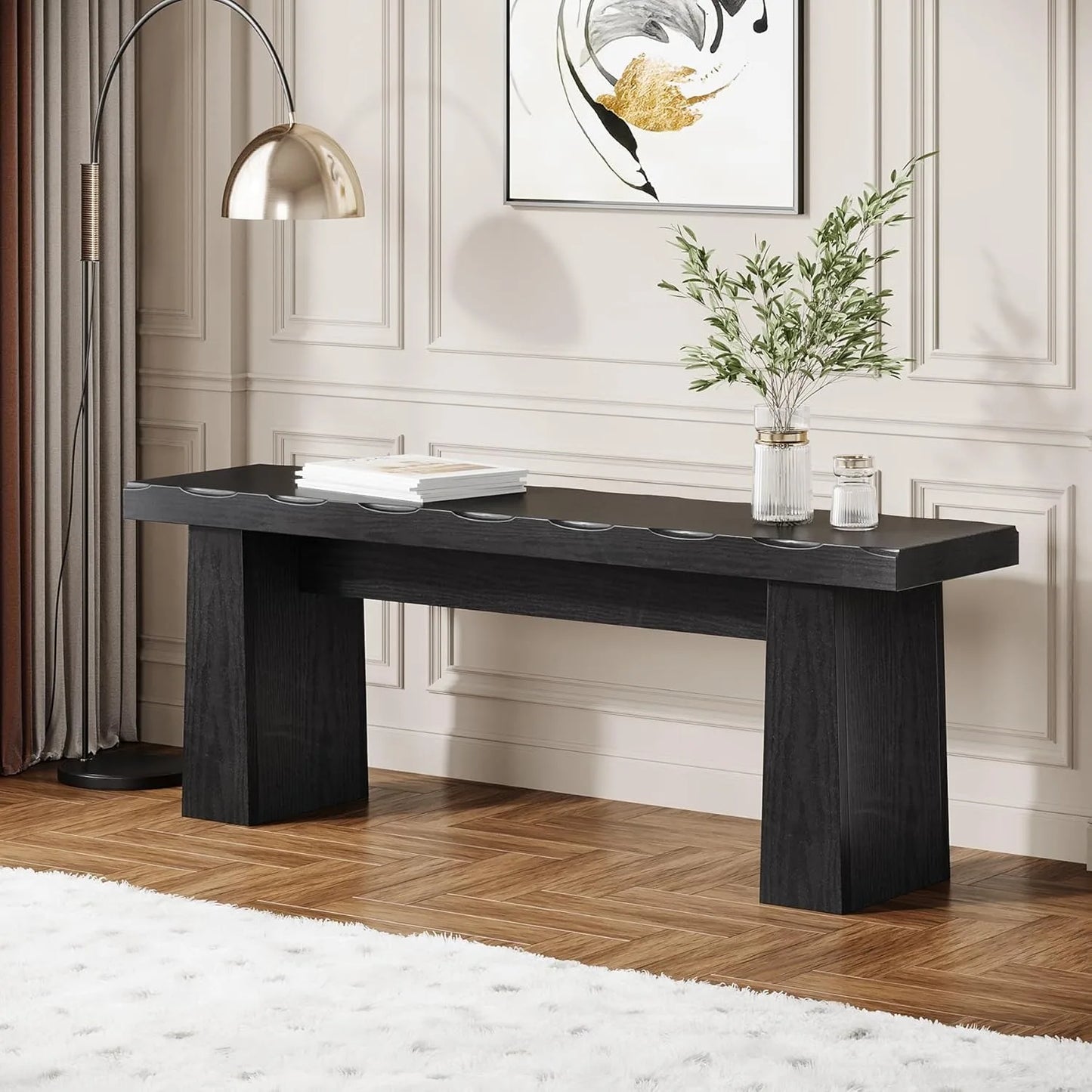 Little Tree Wooden Entryway Bench for Hallway and Living Spaces