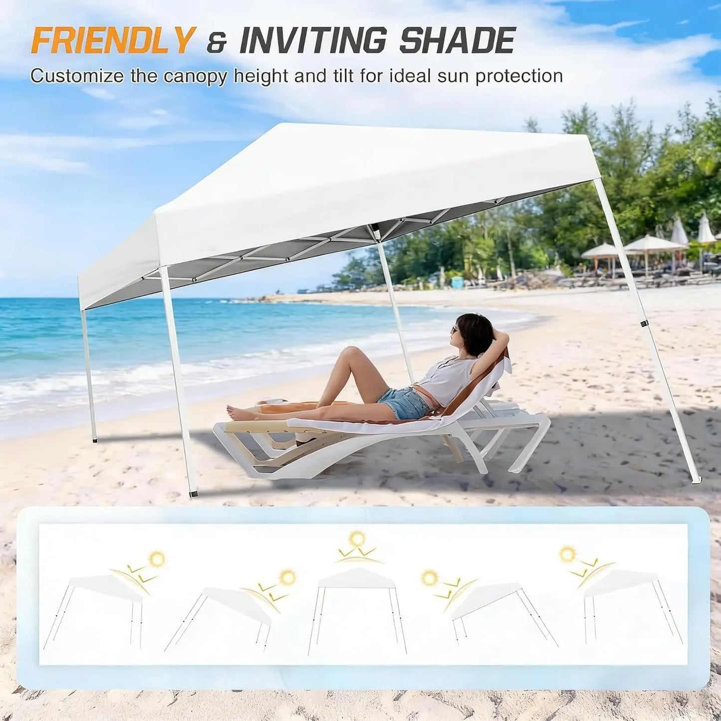 HiMISS Pop Up Canopy Tent 10x10 Heavy Duty 150D Oxford One Push Center Lock Portable Shelter For Outdoor Camping