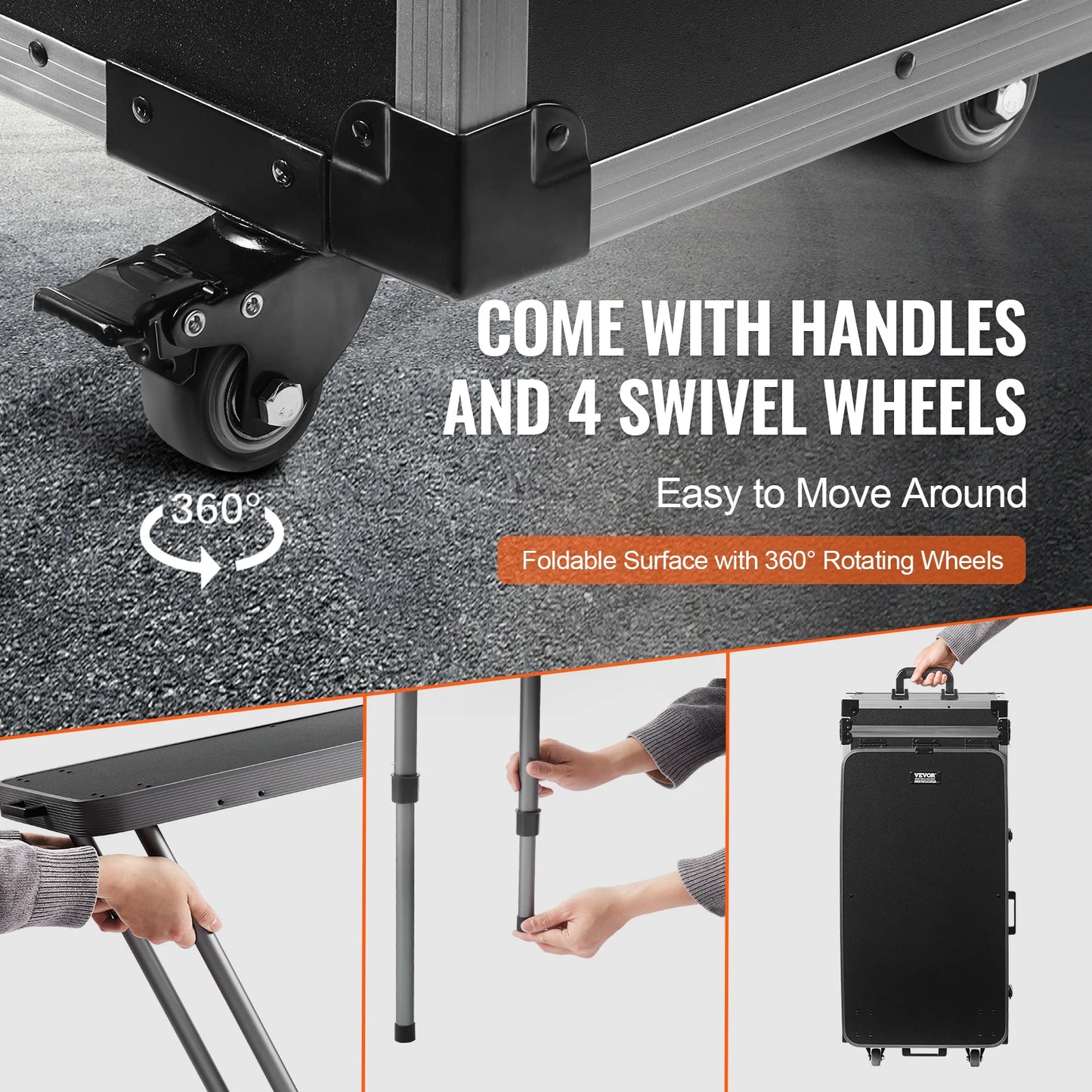 SucceBuy Professional Makeup Train Case With Aluminum Frame And Legs