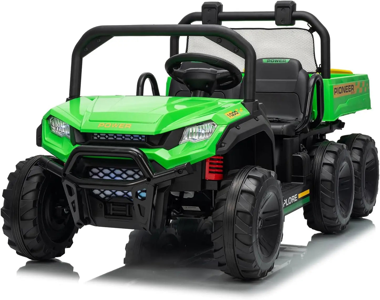 Powerful 24V 4WD Dual Seater Ride On Dump Truck With Remote Dump Bed Music For Boys And Girls