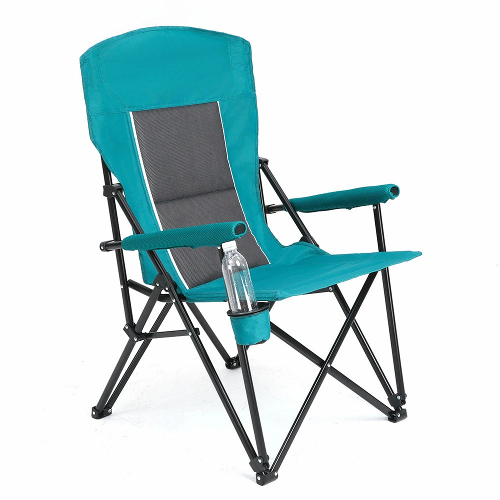 TwisterCK Outdoor Camping Chair Portable Folding Moon Chair With Armrests Drink Holder Backrest For Fishing