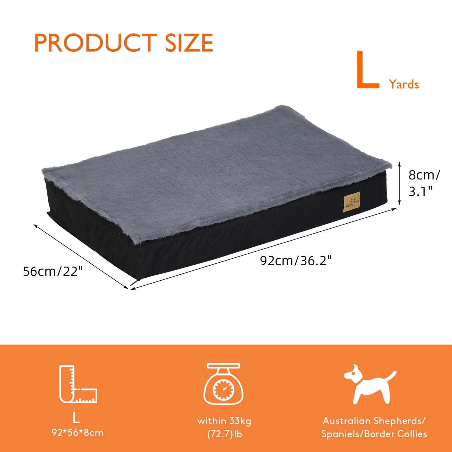 BINGOPAW Orthopedic Dog Bed For Large Dogs With Removable Cover