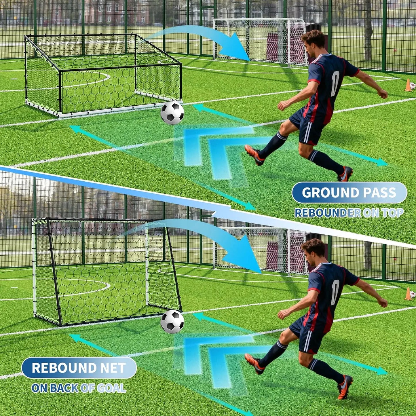 Heavy Duty Portable Soccer Goal With Metal Frame Collapsible Net