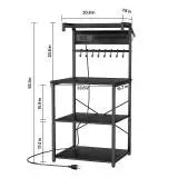 SucceBuy Stainless Steel Bakers Rack With Built In Power Strip