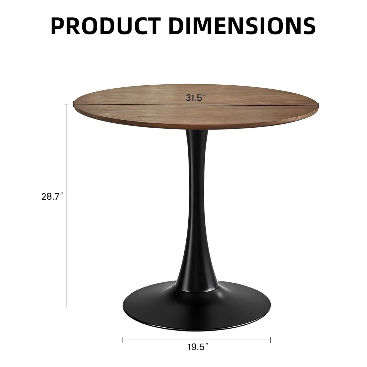 Round Tulip Dining Table With Metal Pedestal Mid Century Modern