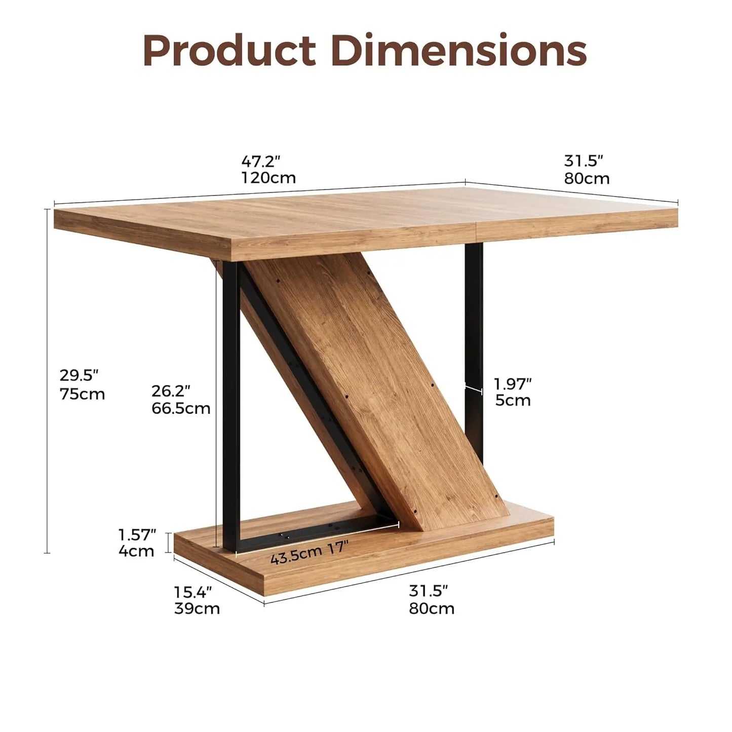 Farmhouse Dining Table With Z Shaped Pedestal Modern Wood