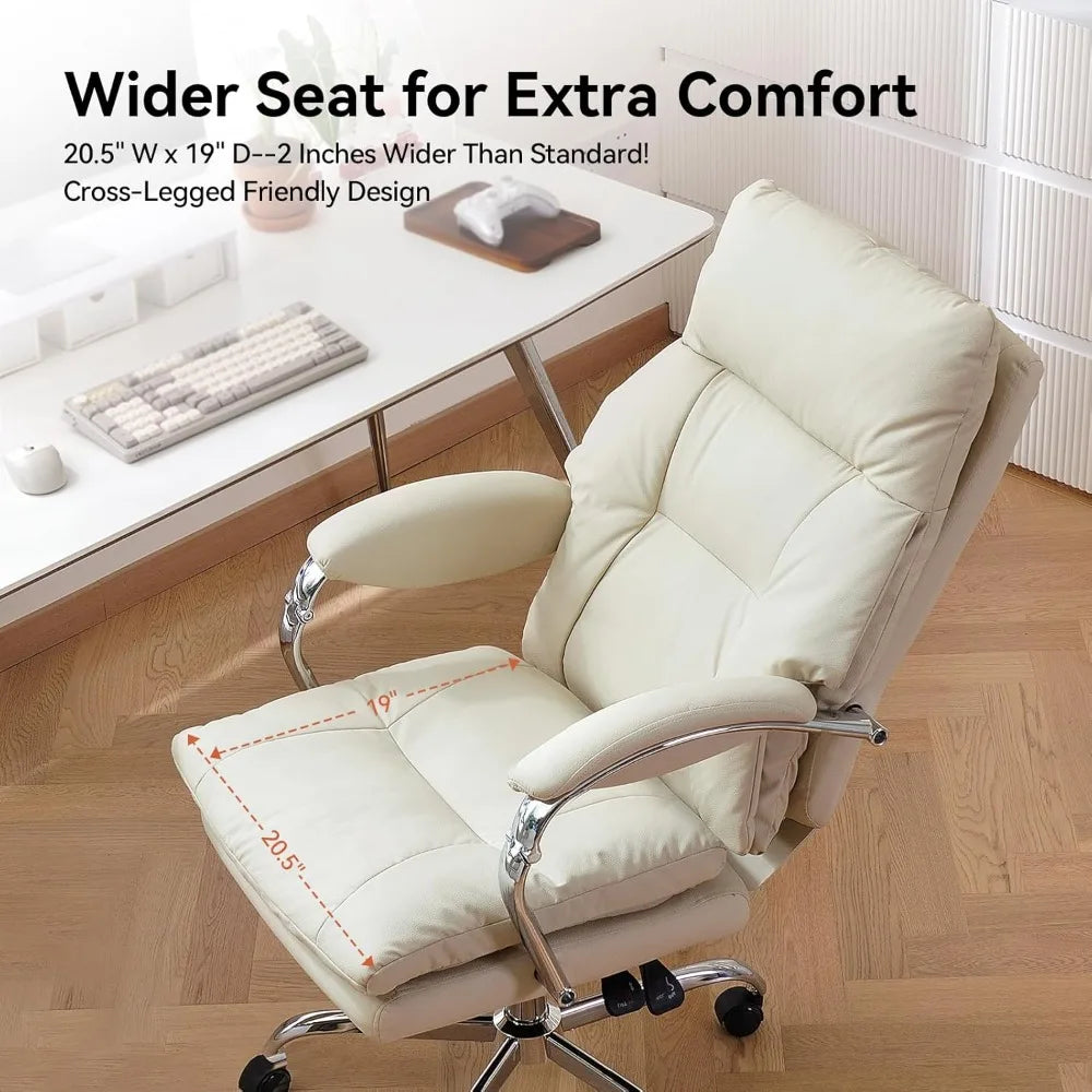 Executive Ergonomic Office Chair With Foot Rest And PU Leather