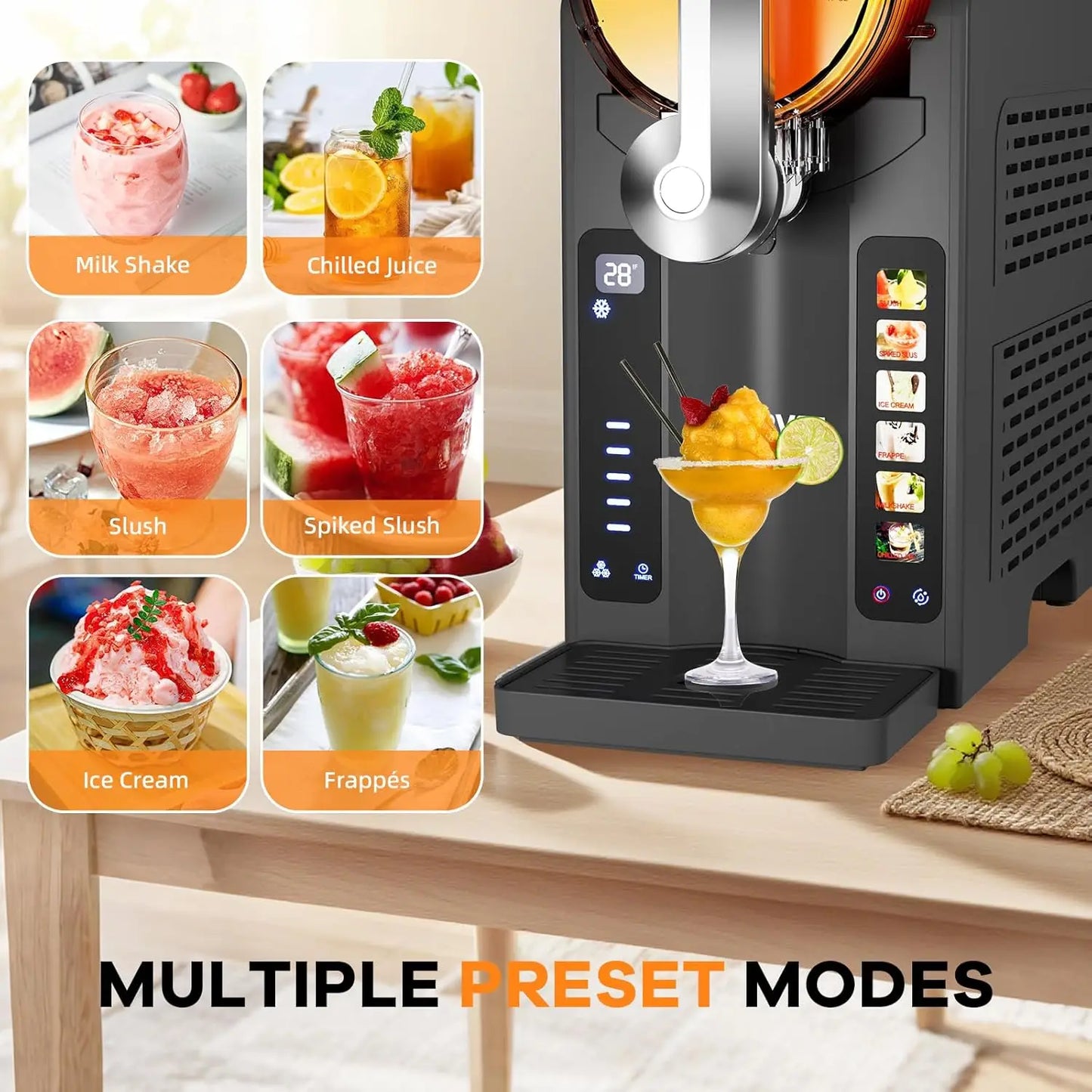 Acekool Slushie Machine for Home No Ice Needed LED Display