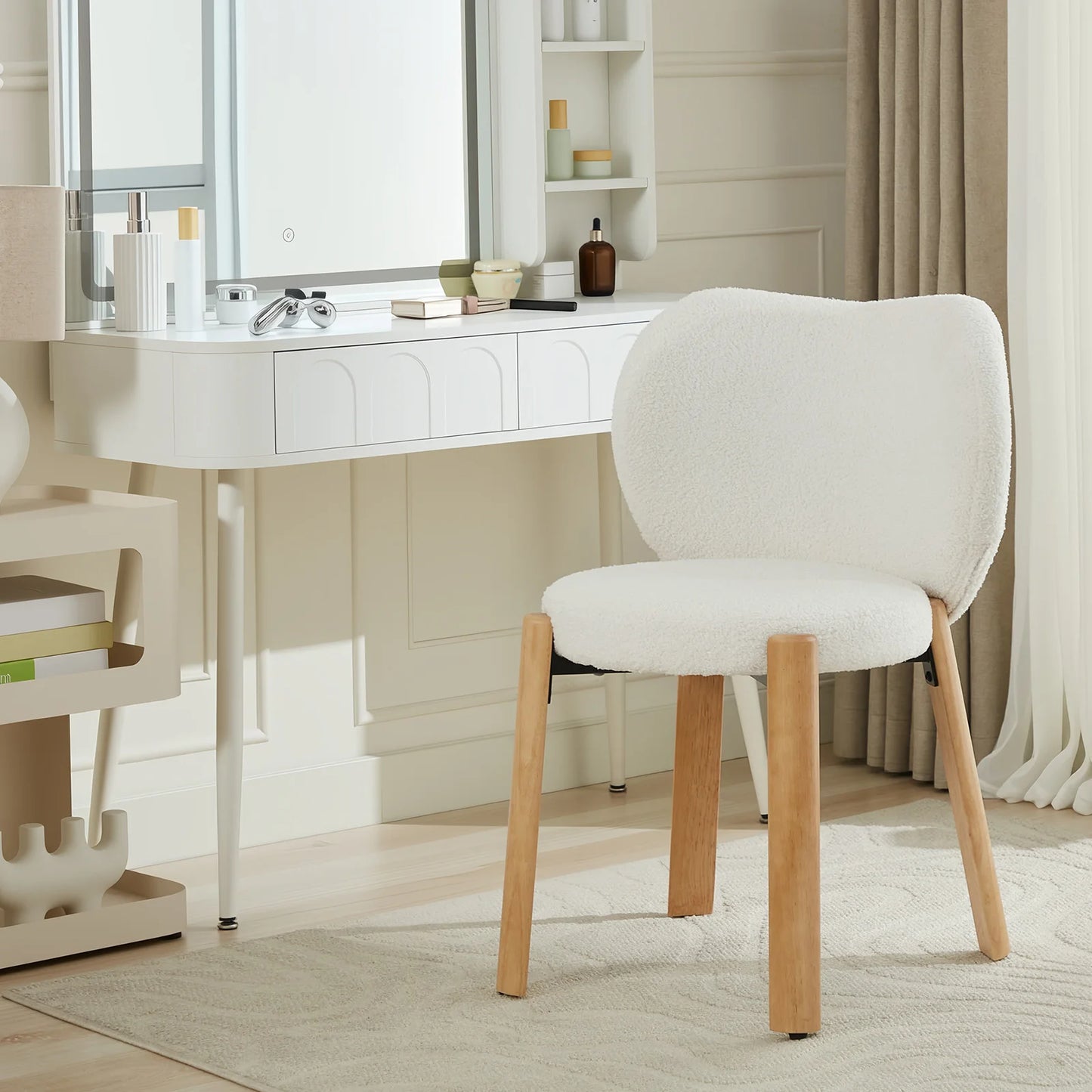 HiMISSC Premium Mid Century Modern Lounge Chairs With Beech Wood Frame And Padded Heart Back For Living Room And Bedroom