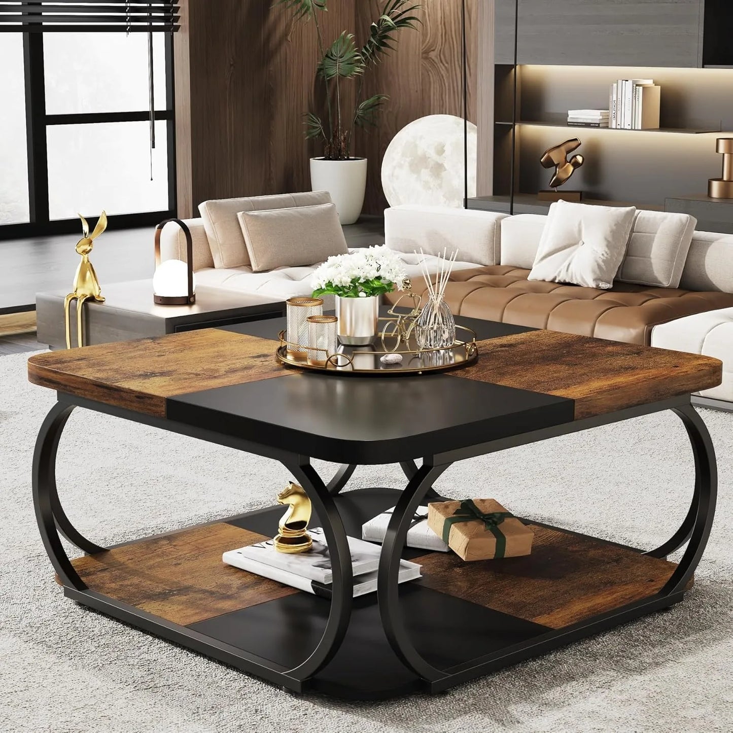 Little Tree Square Coffee Table With 2 Tiers