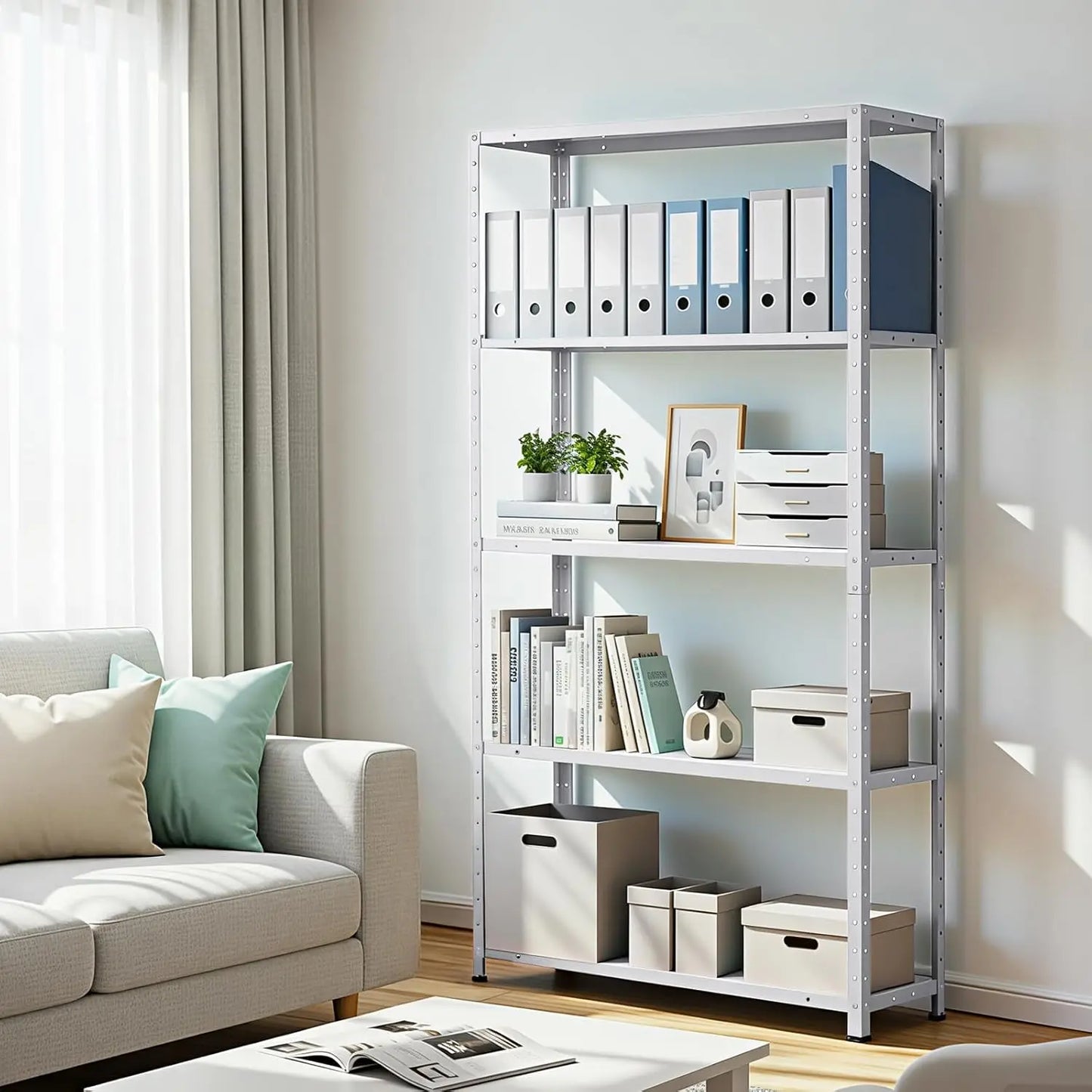 TWISTER.CK 5 Tier Shelf Organizer Adjustable Height Metal Shelves For Pantry Kitchen Closet
